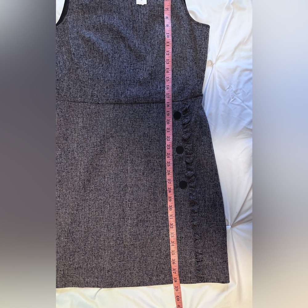 LOFT Tweed Ruffle Button Sheath Dress | Size 14 - Picture 7 of 8